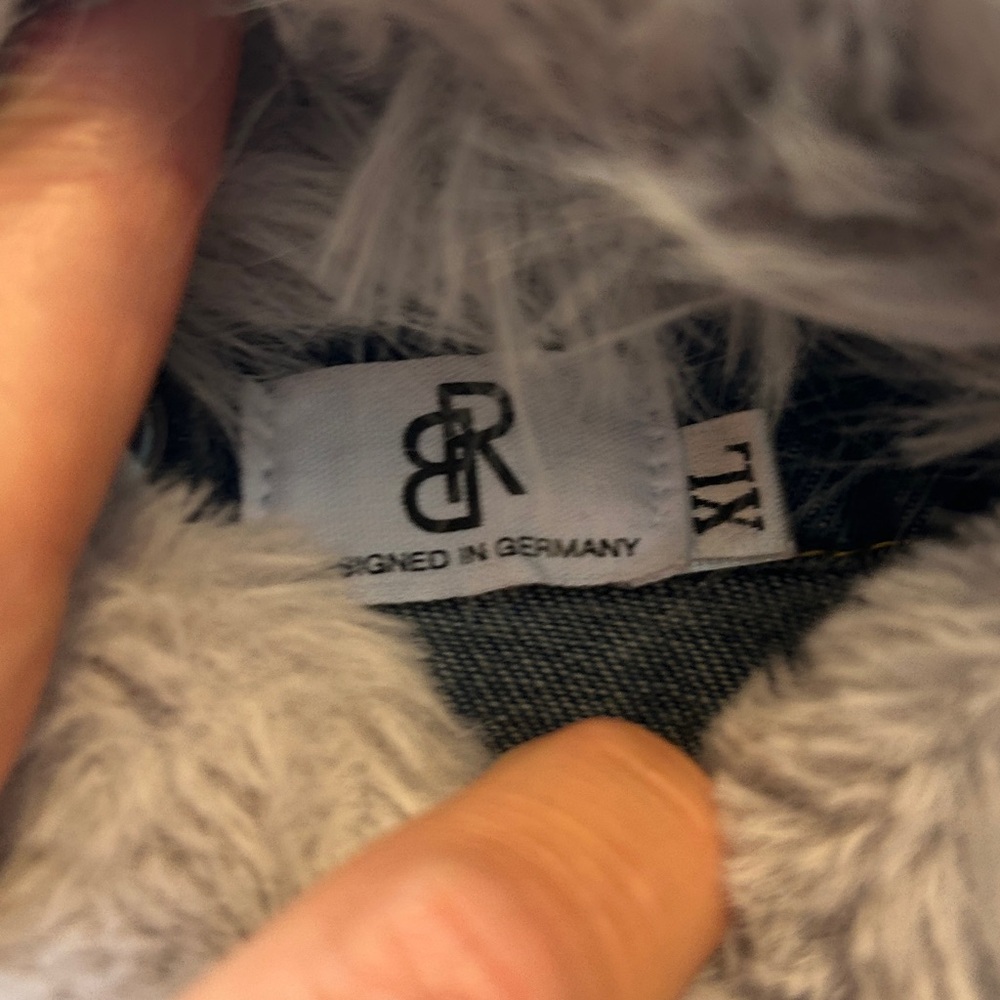 Women's Faux Collar Denim Jacket Penny lane style   size XL - Picture 8 of 12